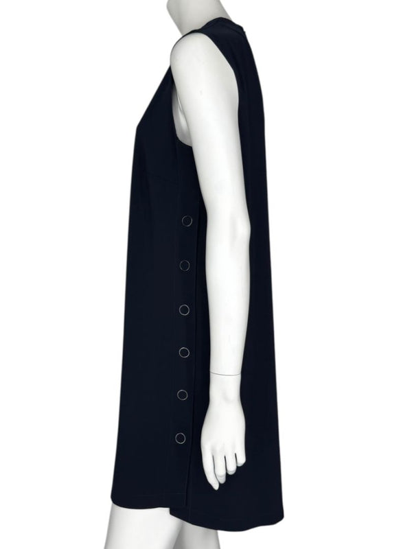 Akris Punto Navy Sleeveless Shift Dress with Side Grommet Detail – Size 10