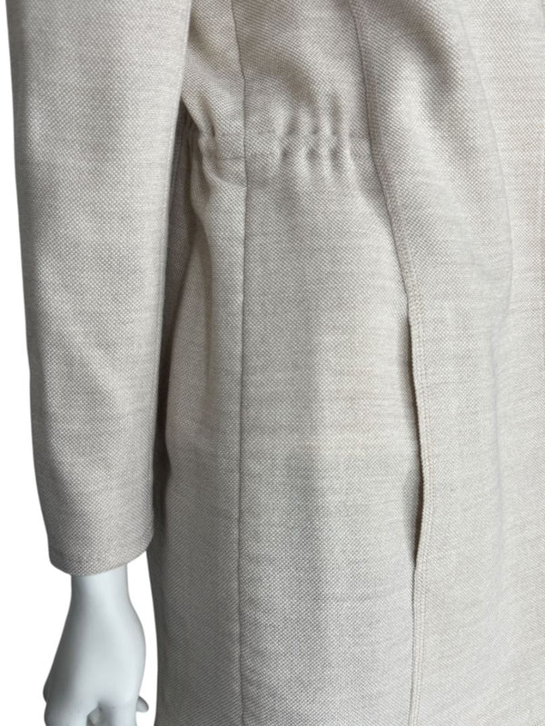 Akris Beige Open-Front Long Jacket – Size US 10