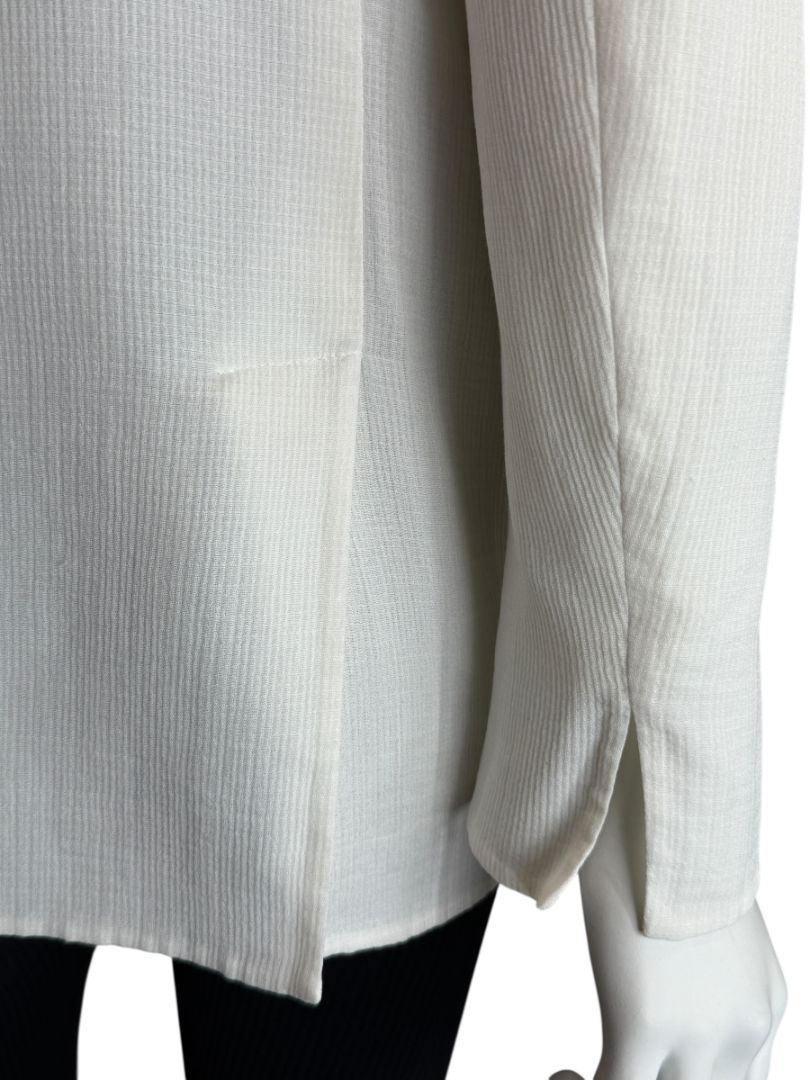Akris White Textured Cotton-Silk Blend Blazer – Size 8