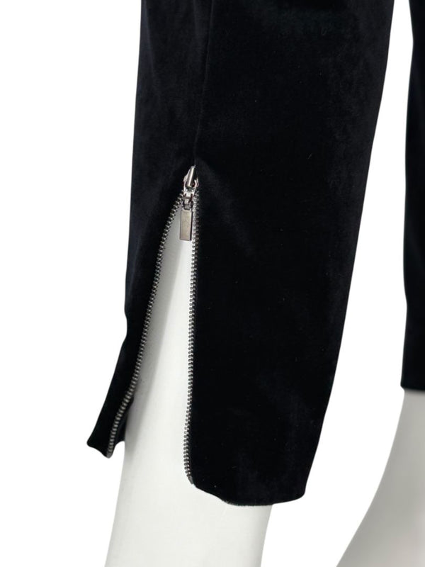Brunello Cucinelli Black Velvet Side-Zip Ankle Pants - Size IT 46 / US 10