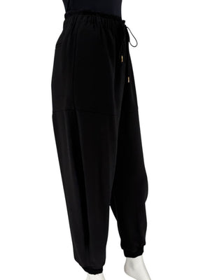 Chloé Black Relaxed Jogger Pants with Drawstring Waist - Size IT 42 / US 6
