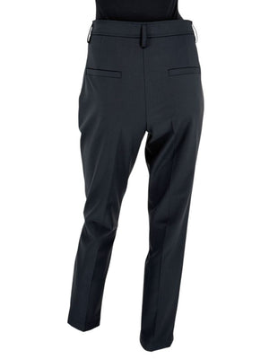 Brunello Cucinelli Charcoal Wool-Blend Trousers with Monili Detail – Size IT 46 (FR 42 / US 10 / DE 40)