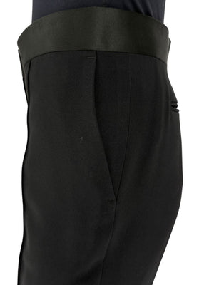 Céline Black Cropped Trousers with Satin Waistband – Size IT 42