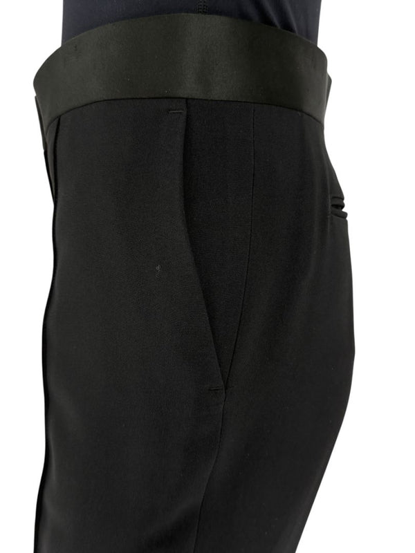 Céline Black Cropped Trousers with Satin Waistband – Size IT 42