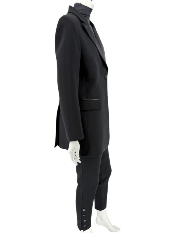 Altuzarra Black Satin-Lapel Tuxedo Blazer & Pants Set – Size IT 44 (US 10