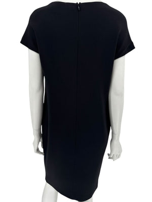 Pamella Roland Black Sequin Embellished Short Sleeve Cocktail Dress – Large