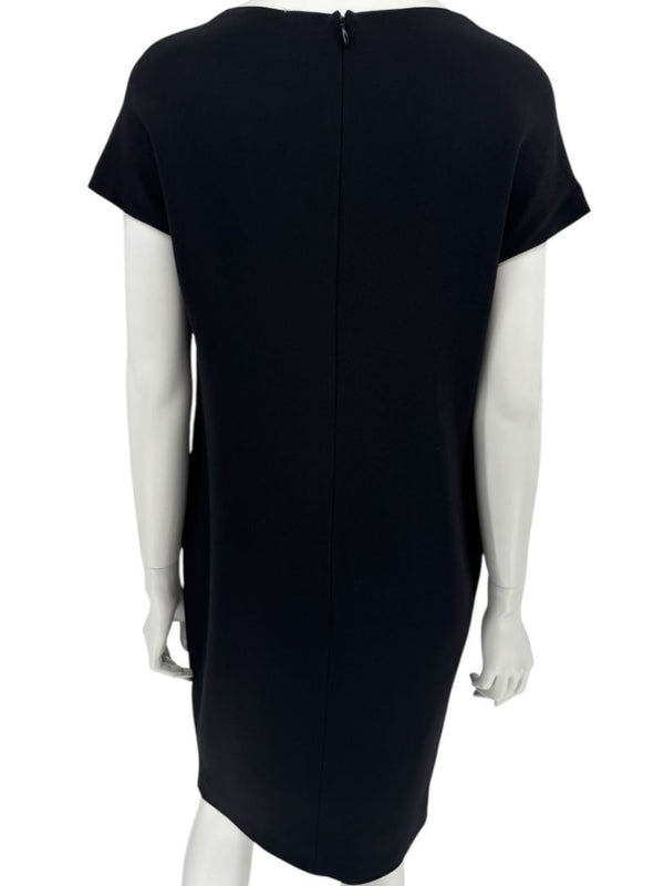 Pamella Roland Black Sequin Embellished Short Sleeve Cocktail Dress – Large