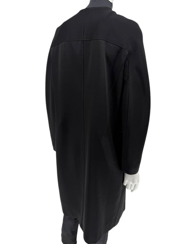 Pamella Roland Black Open-Front Longline Coat – Large