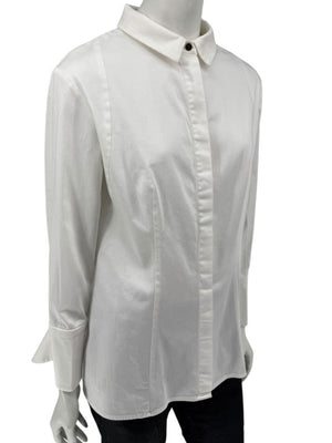 Pamella Roland White Button-Front Shirt – Large