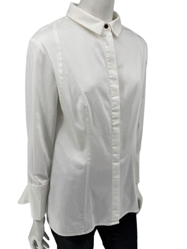 Pamella Roland White Button-Front Shirt – Large