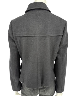 Lida Baday Black Wool Cropped Peacoat – Size 12