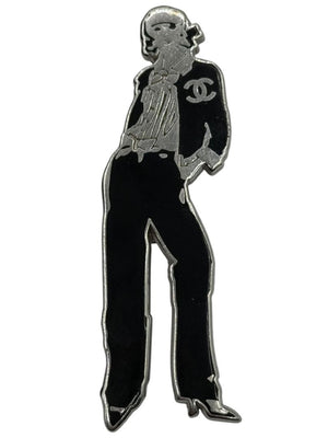Chanel Black & Silver Silhouette Brooch – Spring 2003