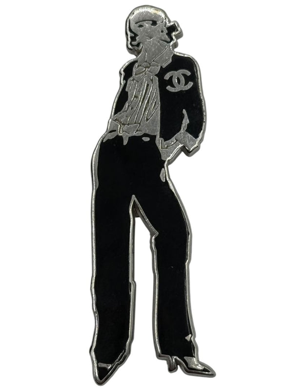 Chanel Black & Silver Silhouette Brooch – Spring 2003