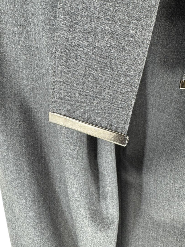 Armani Collezioni Gray High-Waisted Belted Wide-Leg Trousers – Size 10