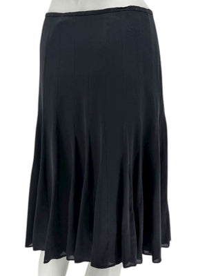 Armani Collezioni Black Silk A-Line Flounce Skirt –Size: 12
