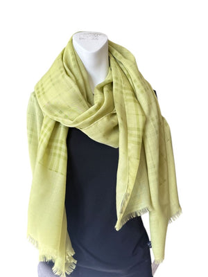 Lime Green Tonal Novacheck Silk Scarf