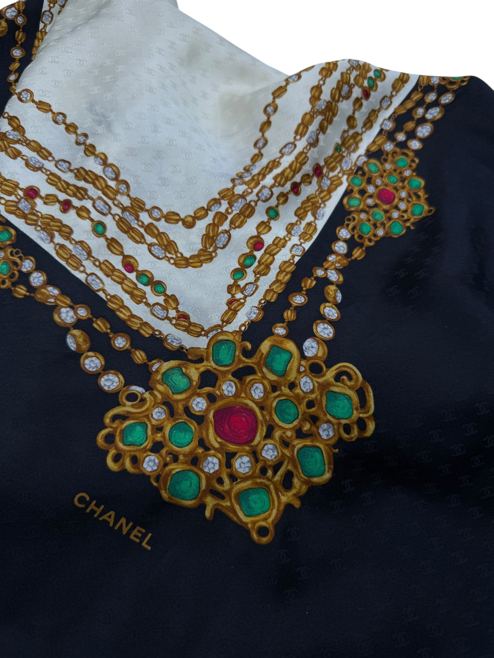 Chanel Vintage Jewel Motif Silk Scarf with