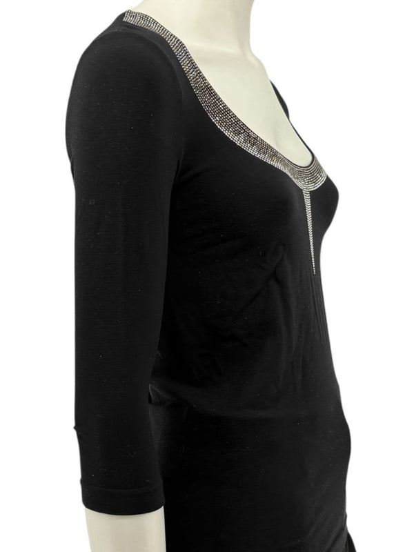 Wolford Black Embellished Neckline Pullover – Size XS