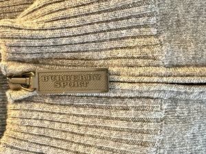 Burberry Sport Grey Wool Zip-Detail Turtleneck Sweater – Size: XS
