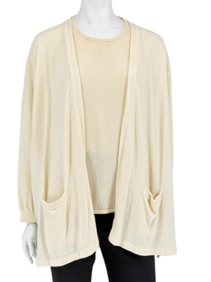Shamask Ivory Cashmere Twin Set – Size 1