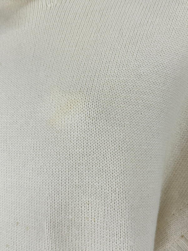 Loro Piana Ivory Cashmere & Silk Cowl-Neck Sweater – Size 44