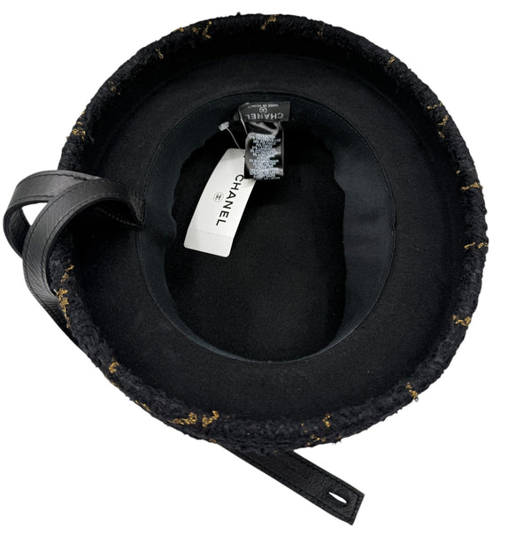 Chanel F/W 2016 Black/Gold Tweed Hat - NEW IN BOX w/Tags