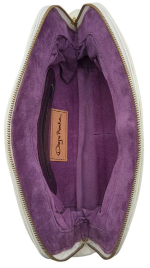 Diego Rocha White Ostrich Leather Clutch – Very Good Preowned Condition