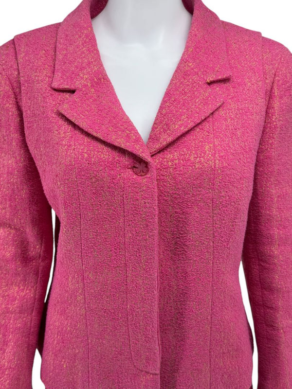 Chanel Pink and Gold Lurex Skirt Suit, Cruise 2001 - Size 44