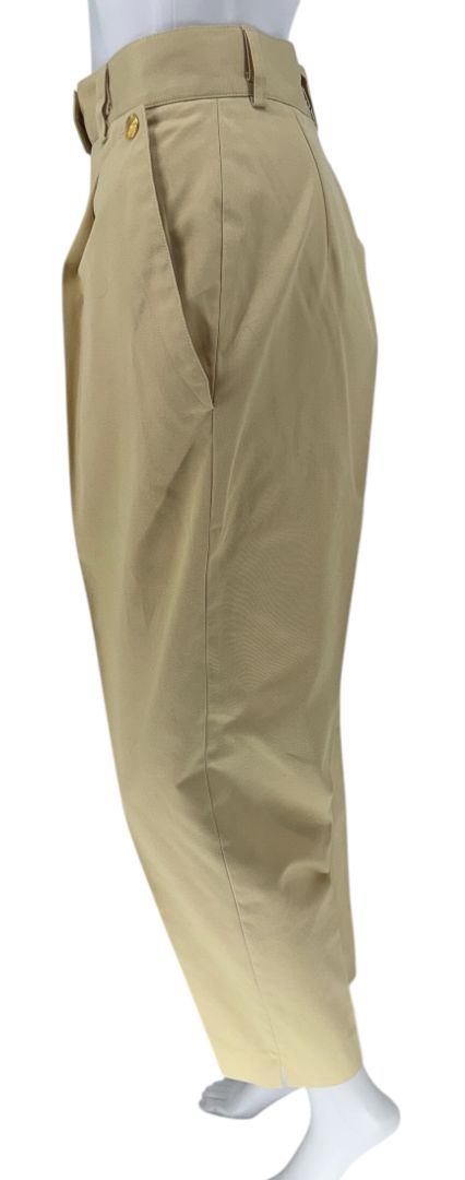 Escada Pale Yellow High-Waisted Pleated Pants – Size 36