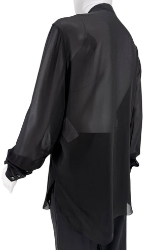 Christian Dior Silk Ascot Bow Blouse - Size 42