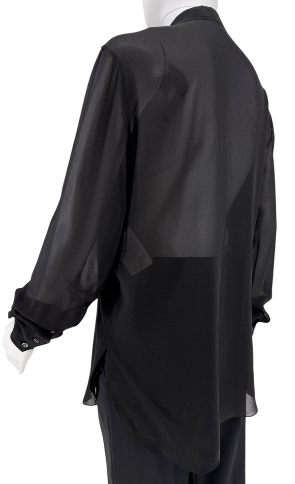 Christian Dior Silk Ascot Bow Blouse - Size 42