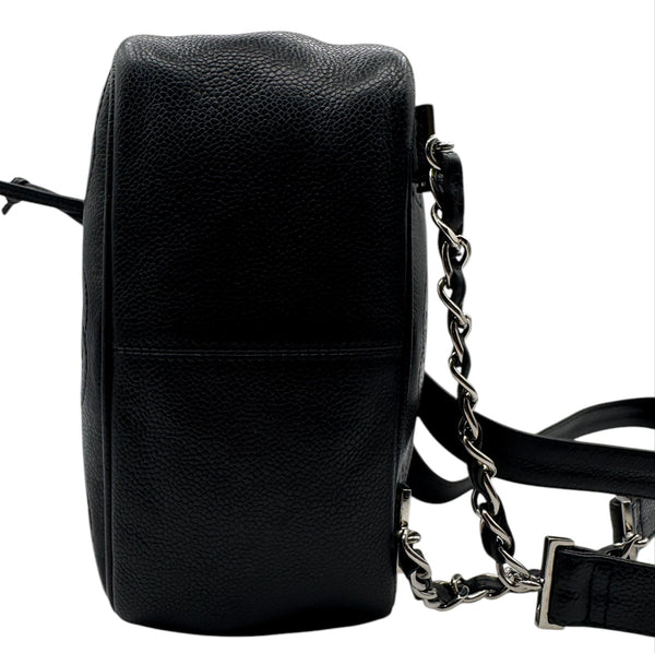 Chanel 1996-1997 Black Caviar Triple CC Backpack - Silver Hardware *RARE*