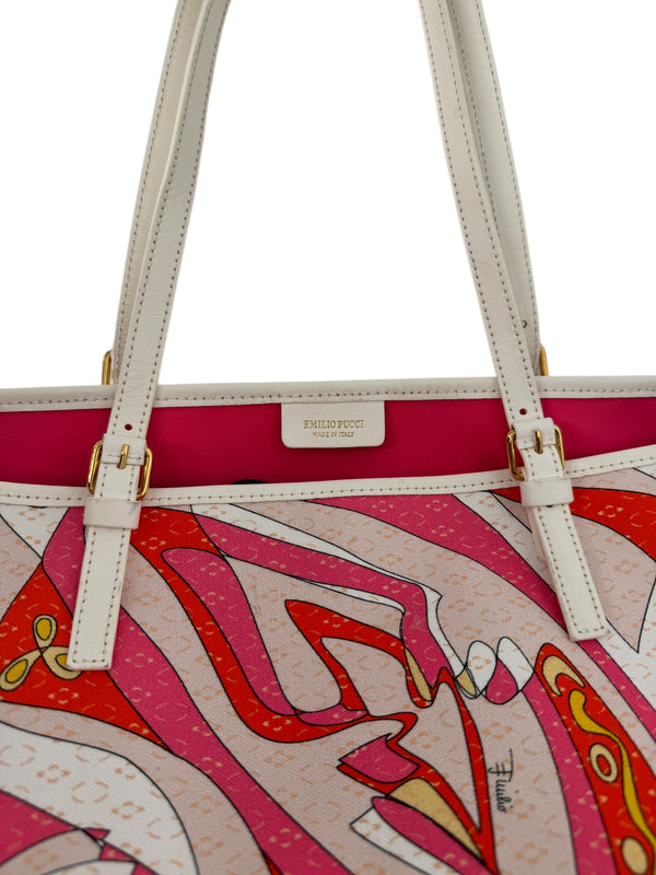 Emilio Pucci Patterned Coated Canvas Tote