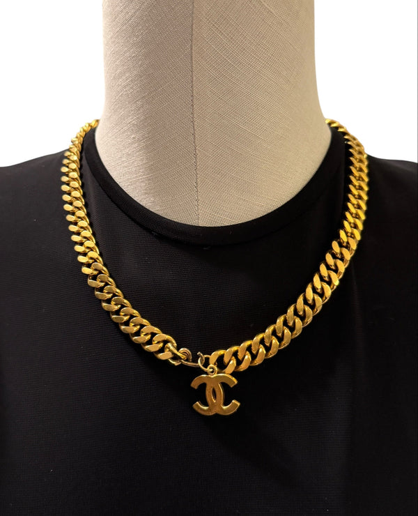 Chanel 24K Gold-Plated Chain Segment with CC Charm – Multi-Wear Accessory