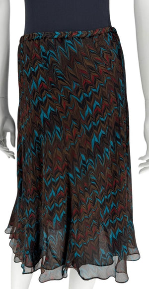 Jones New York Multicolor Chevron Pleated Skirt – Size 6