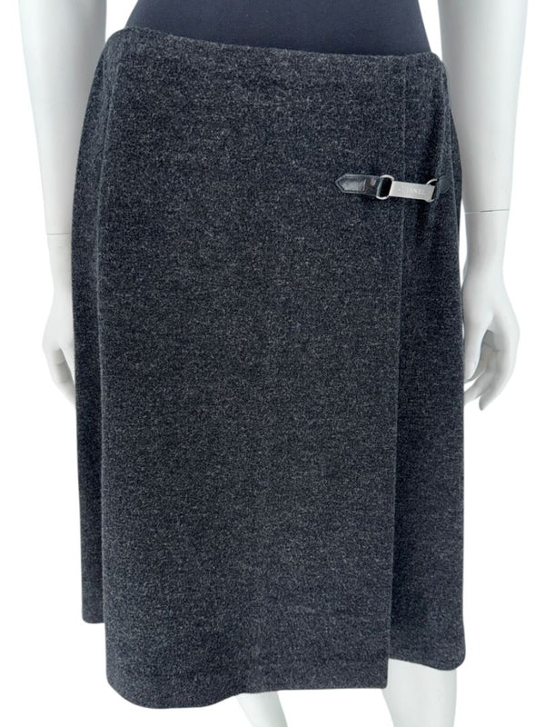 Chanel Identification Line Wool Blend Skirt - Size 42