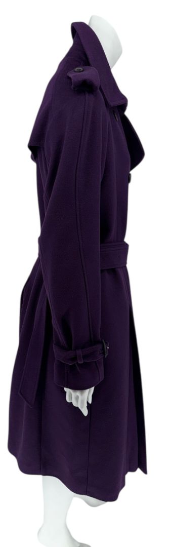 Burberry London Wool & Cashmere Trench Coat – Deep Purple US 12