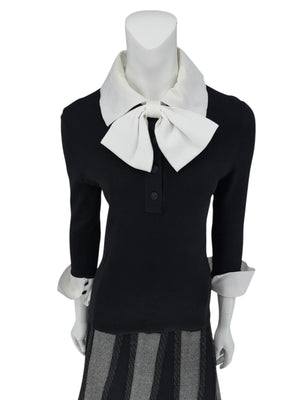 Chanel Sweater With Removable Bow - Size 42
