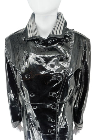 Missoni Black Patent Leather Trench Coat – Size 46