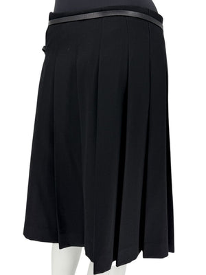 Burberry London Black Wool Kilt Skirt – Size US 12