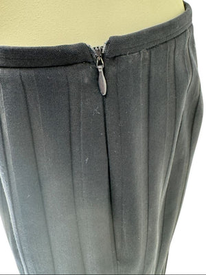 Armani Collezioni Navy Pinstripe Pantsuit with Corset-Style Waist Trim – Size IT 48