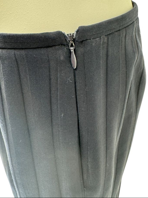 Armani Collezioni Navy Pinstripe Pantsuit with Corset-Style Waist Trim – Size IT 48