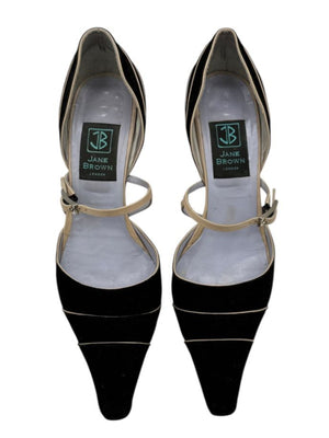 Jane Brown Two-Tone Suede & Leather Strappy Pumps – Size 40