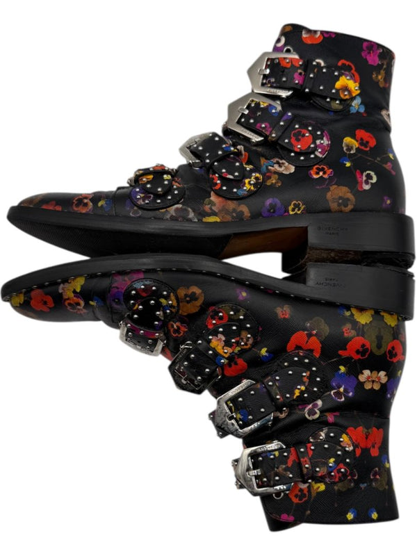 Givenchy Floral Studded Buckle Boots – Size 40