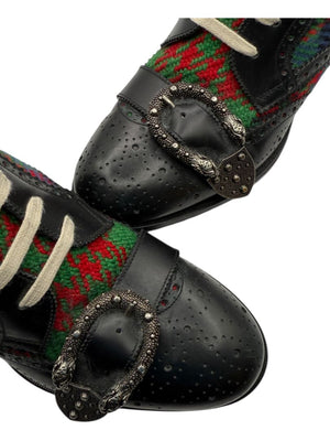 Gucci Tartan Wool & Leather Buckle Combat Boots – Men’s Size 6 (EU 39)