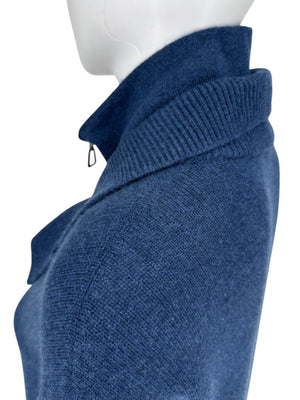 Akris Cashmere Knit Zip Dress in Navy – Size US 10 / FR 42