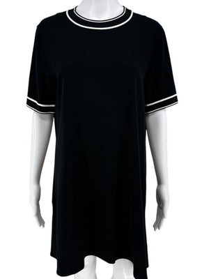 Rag & Bone Black Tipped Knit T-Shirt Dress - M
