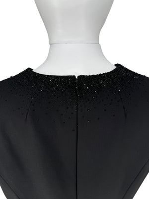 Pamella Roland Embellished Tuxedo-Inspired Sheath Dress
