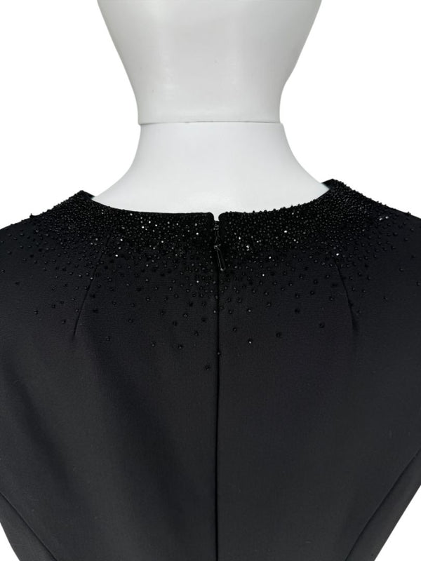 Pamella Roland Embellished Tuxedo-Inspired Sheath Dress