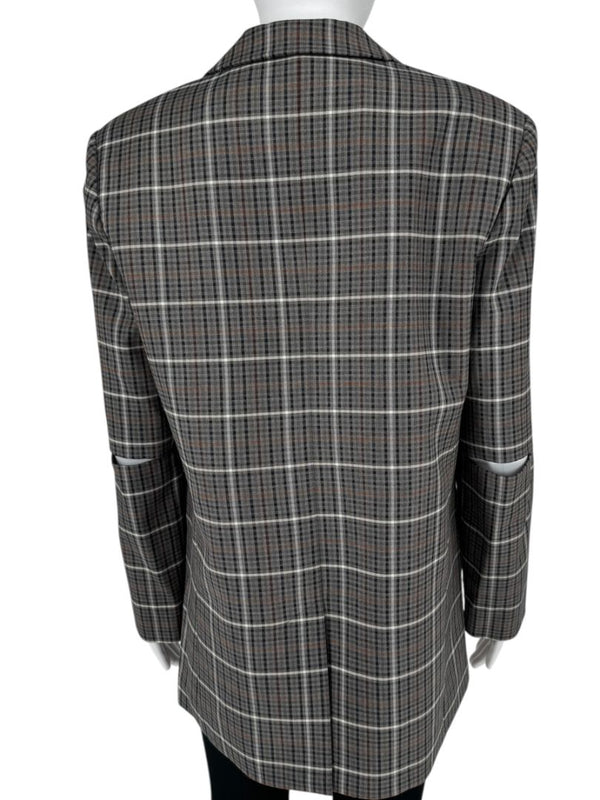 Tibi Oversized Check Blazer with Slit Sleeves - Size 8